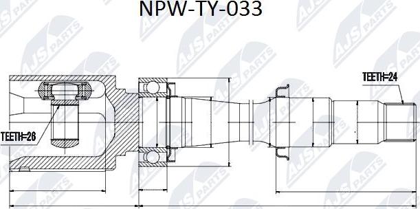 NTY NPW-TY-033 - Kit giunti, Semiasse autozon.pro