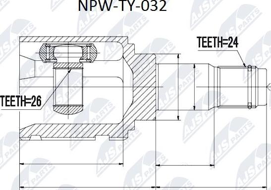 NTY NPW-TY-032 - Kit giunti, Semiasse autozon.pro