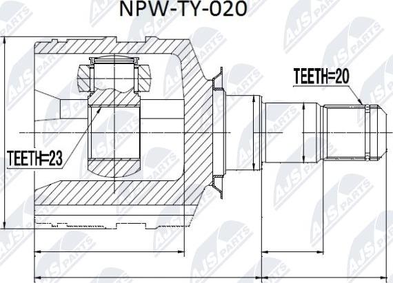 NTY NPW-TY-020 - Kit giunti, Semiasse autozon.pro