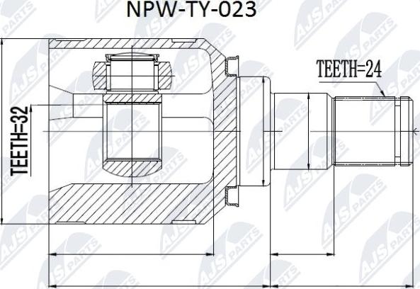 NTY NPW-TY-023 - Kit giunti, Semiasse autozon.pro