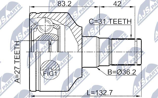 NTY NPW-VV-014 - Kit giunti, Semiasse autozon.pro