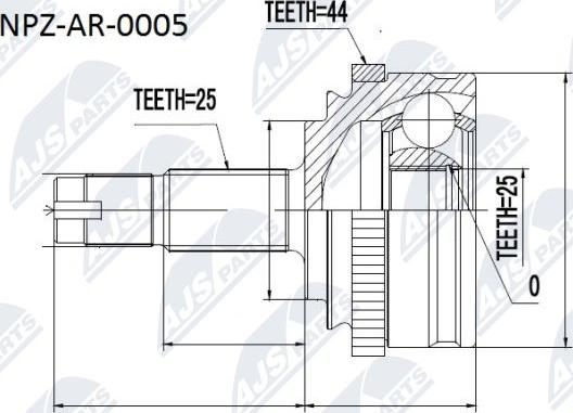 NTY NPZ-AR-005 - Kit giunti, Semiasse autozon.pro