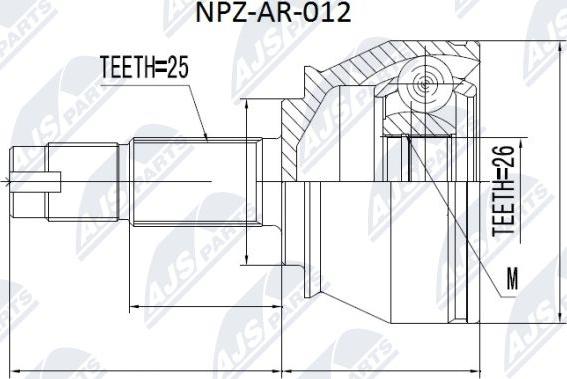 NTY NPZ-AR-012 - Kit giunti, Semiasse autozon.pro