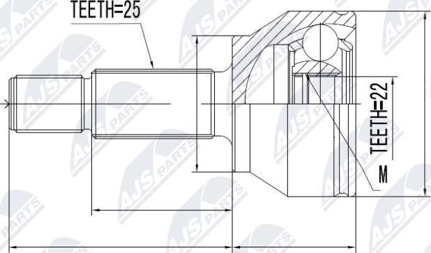 NTY NPZ-FR-025 - Kit giunti, Semiasse autozon.pro