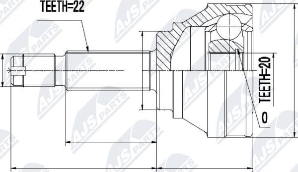 NTY NPZ-FT-026 - Kit giunti, Semiasse autozon.pro