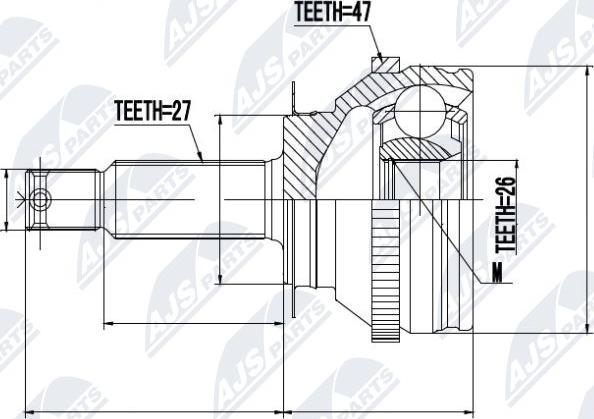 NTY NPZ-HY-505 - Kit giunti, Semiasse autozon.pro