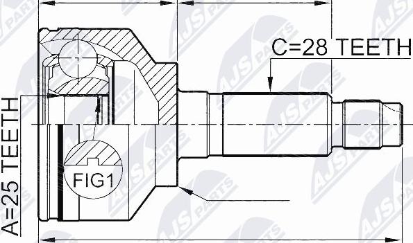 NTY NPZ-KA-349 - Kit giunti, Semiasse autozon.pro