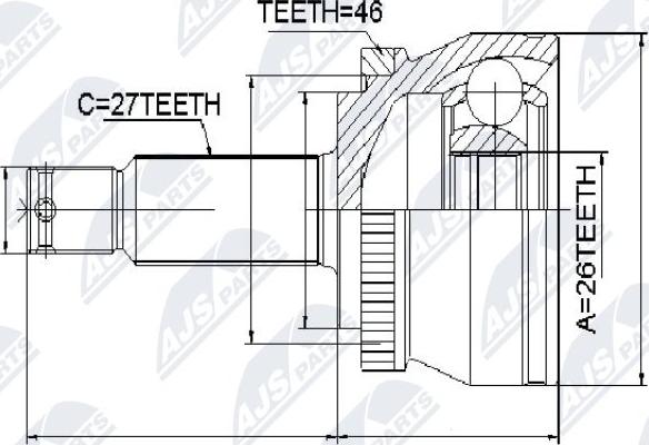 NTY NPZ-KA-307 - Kit giunti, Semiasse autozon.pro