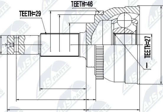 NTY NPZ-NS-046 - Kit giunti, Semiasse autozon.pro