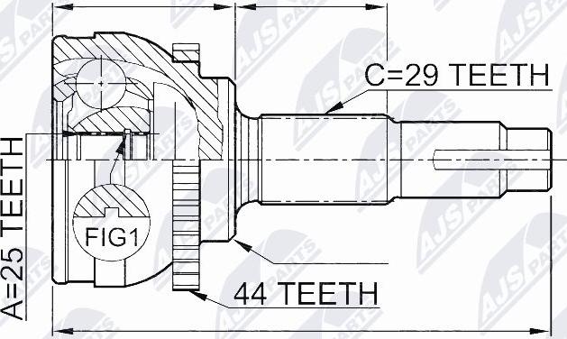 NTY NPZ-NS-077 - Kit giunti, Semiasse autozon.pro