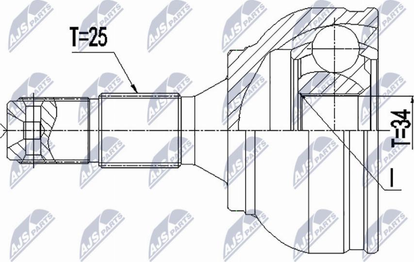 NTY NPZ-PE-034 - Kit giunti, Semiasse autozon.pro