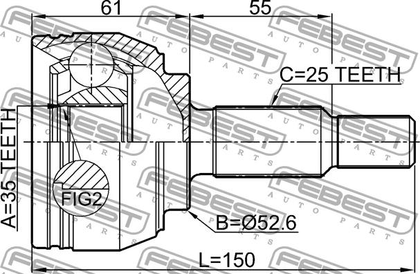 NTY NPZ-RE-046 - Kit giunti, Semiasse autozon.pro