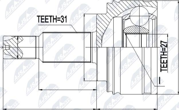 NTY NPZ-RE-041 - Kit giunti, Semiasse autozon.pro