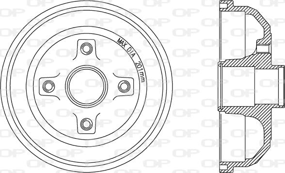 Open Parts BAD9060.30 - Tamburo freno autozon.pro