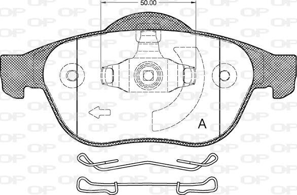 Open Parts BPA0843.20 - Kit pastiglie freno, Freno a disco autozon.pro