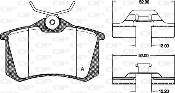 Open Parts BPA0263.03 - Kit pastiglie freno, Freno a disco autozon.pro