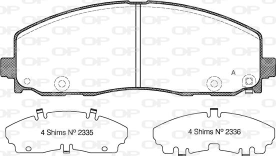 Open Parts BPA1484.04 - Kit pastiglie freno, Freno a disco autozon.pro