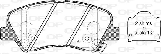 Open Parts BPA1488.02 - Kit pastiglie freno, Freno a disco autozon.pro