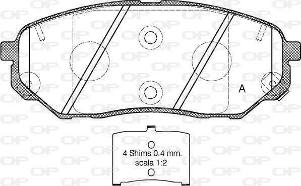 Open Parts BPA1661.02 - Kit pastiglie freno, Freno a disco autozon.pro