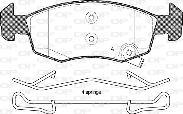 Open Parts BPA1634.02 - Kit pastiglie freno, Freno a disco autozon.pro