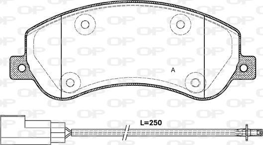 Open Parts BPA1250.11 - Kit pastiglie freno, Freno a disco autozon.pro