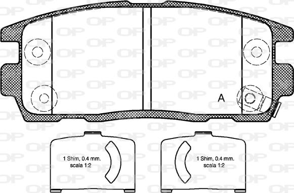 Open Parts BPA1260.12 - Kit pastiglie freno, Freno a disco autozon.pro