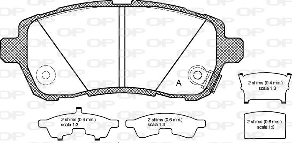 Open Parts BPA1281.02 - Kit pastiglie freno, Freno a disco autozon.pro