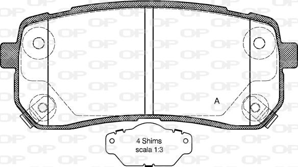 Open Parts BPA1288.02 - Kit pastiglie freno, Freno a disco autozon.pro