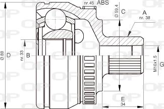 Open Parts CVJ5444.10 - Kit giunti, Semiasse autozon.pro