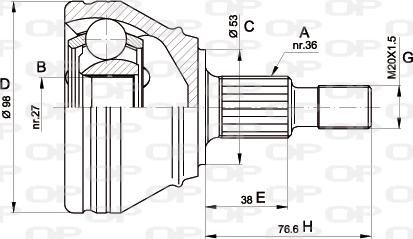 Open Parts CVJ5442.10 - Kit giunti, Semiasse autozon.pro