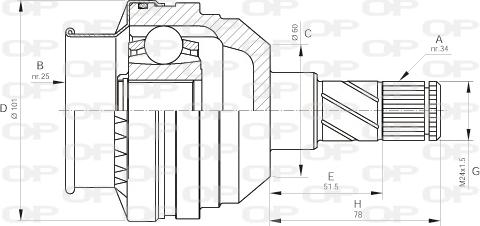 Open Parts CVJ5405.20 - Kit giunti, Semiasse autozon.pro