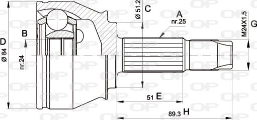 Open Parts CVJ5439.10 - Kit giunti, Semiasse autozon.pro