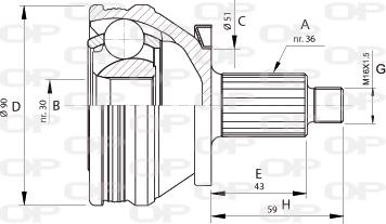 Open Parts CVJ5434.10 - Kit giunti, Semiasse autozon.pro