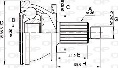 Open Parts CVJ5433.10 - Kit giunti, Semiasse autozon.pro