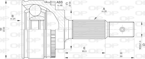 Open Parts CVJ5544.10 - Kit giunti, Semiasse autozon.pro