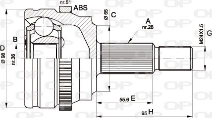 Open Parts CVJ5501.10 - Kit giunti, Semiasse autozon.pro