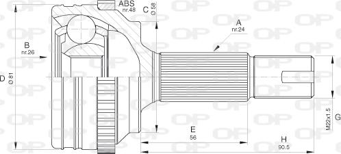 Open Parts CVJ5533.10 - Kit giunti, Semiasse autozon.pro