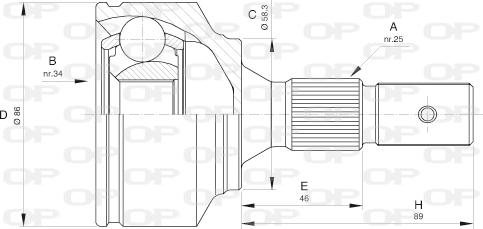 Open Parts CVJ5529.10 - Kit giunti, Semiasse autozon.pro