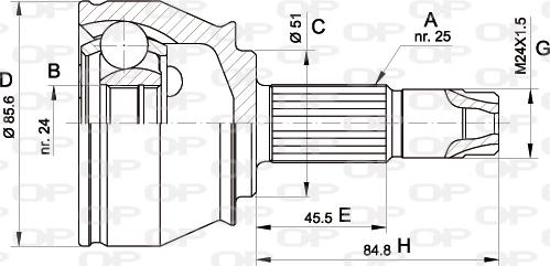 Open Parts CVJ5525.10 - Kit giunti, Semiasse autozon.pro