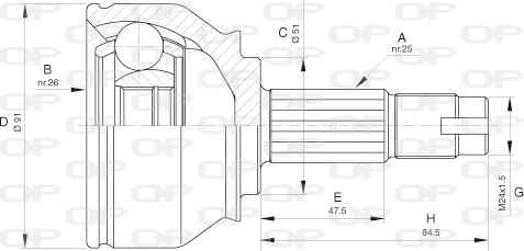 Open Parts CVJ5647.10 - Kit giunti, Semiasse autozon.pro