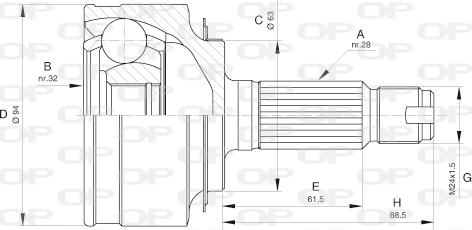 Open Parts CVJ5606.10 - Kit giunti, Semiasse autozon.pro