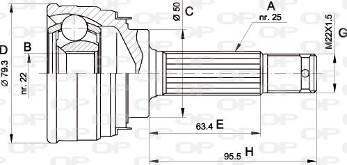 Open Parts CVJ5043.10 - Kit giunti, Semiasse autozon.pro