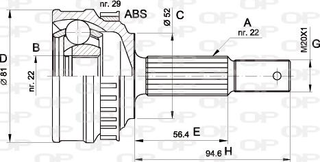 Open Parts CVJ5053.10 - Kit giunti, Semiasse autozon.pro