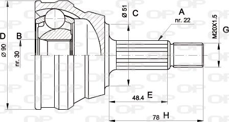 Open Parts CVJ5008.10 - Kit giunti, Semiasse autozon.pro