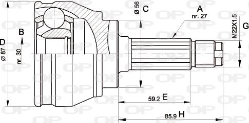 Open Parts CVJ5083.10 - Kit giunti, Semiasse autozon.pro