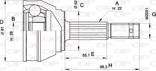 Open Parts CVJ5025.10 - Kit giunti, Semiasse autozon.pro