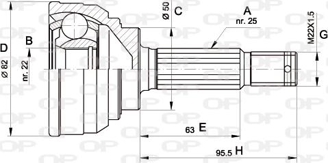 Open Parts CVJ5022.10 - Kit giunti, Semiasse autozon.pro