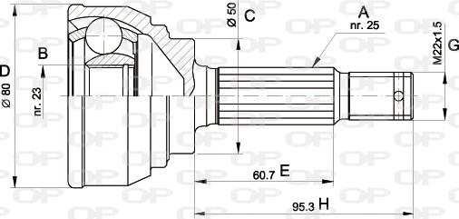 Open Parts CVJ5103.10 - Kit giunti, Semiasse autozon.pro