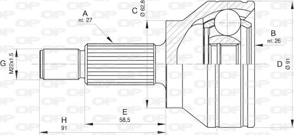 Open Parts CVJ5804.10 - Kit giunti, Semiasse autozon.pro