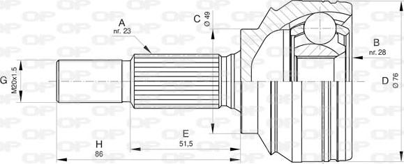 Open Parts CVJ5806.10 - Kit giunti, Semiasse autozon.pro